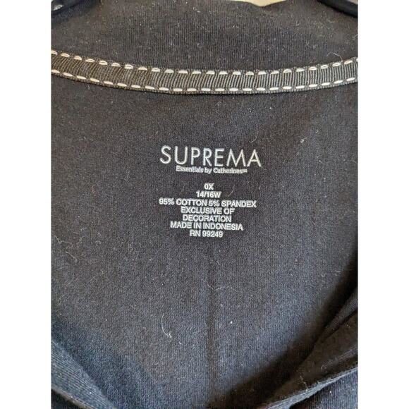 SUPREMA Essentials by Catherines Collared Short Sleeve Black Polo Top Size 0X - Picture 3 of 5